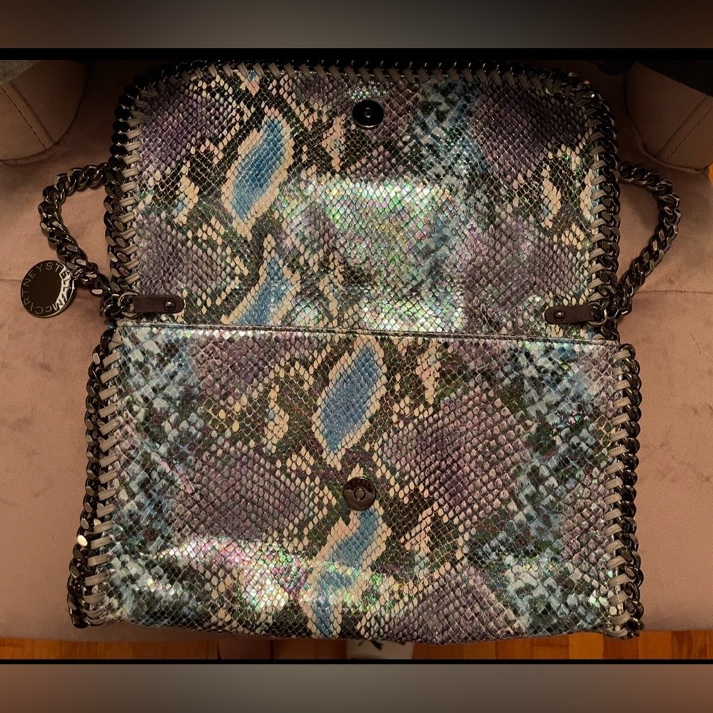 Stella McCartney Elegant Snake Print Shoulder Bag